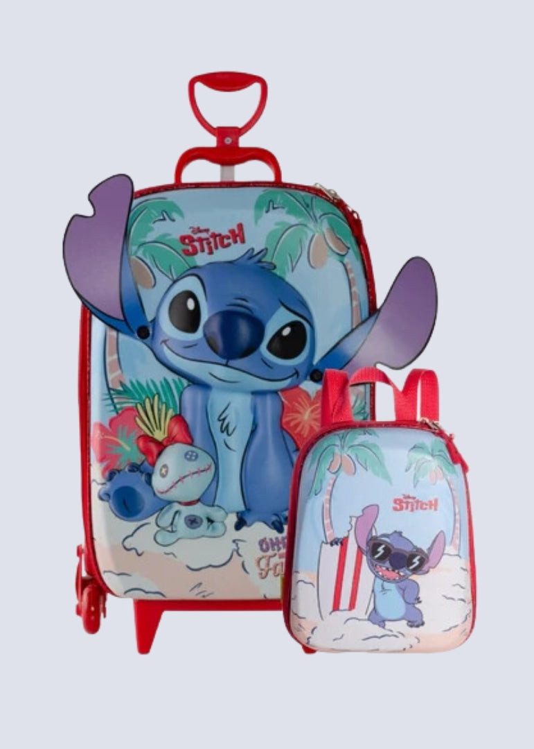 Mochila Lilo & Stitch de Rodinha + Lancheira